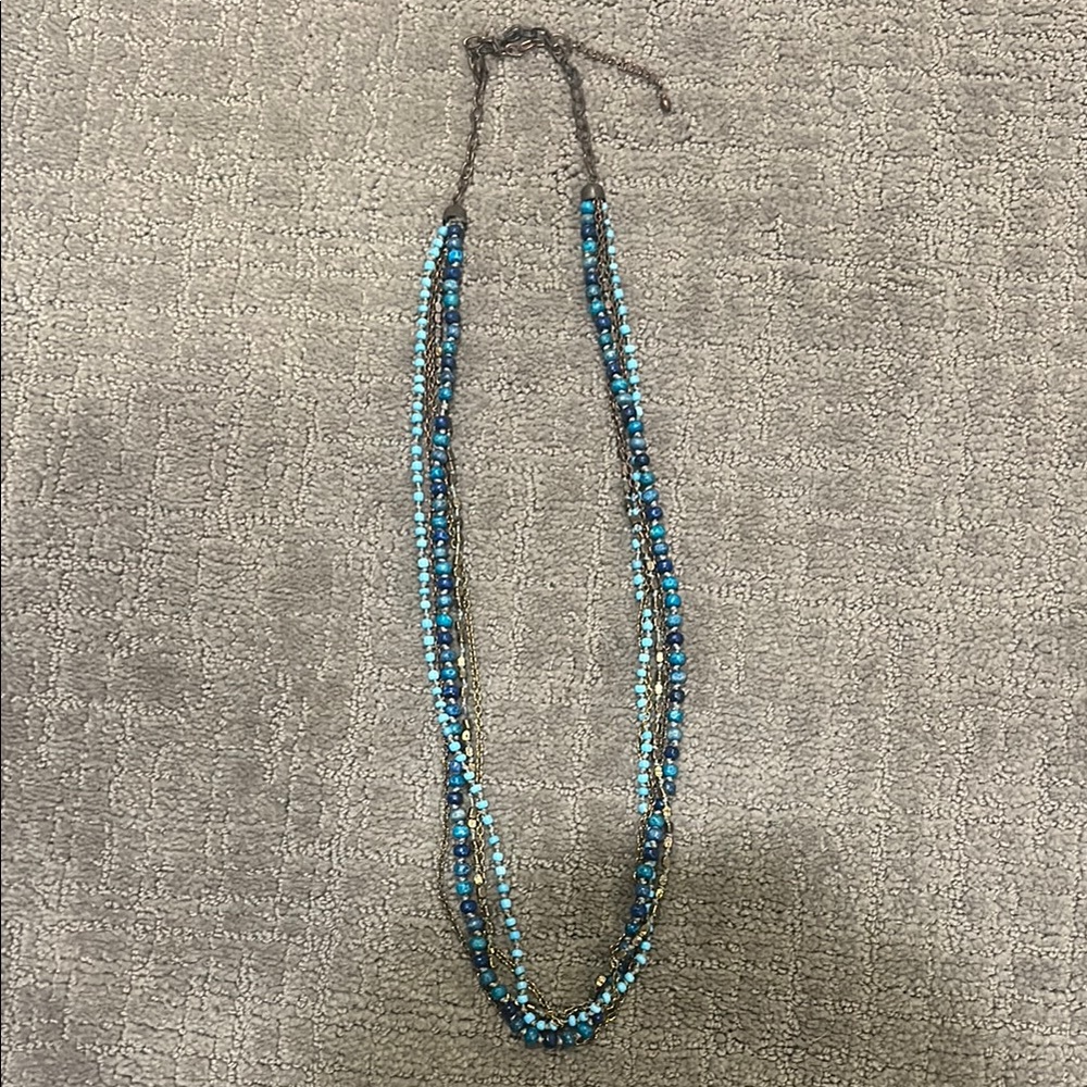 Elegant Blue Beaded Necklace